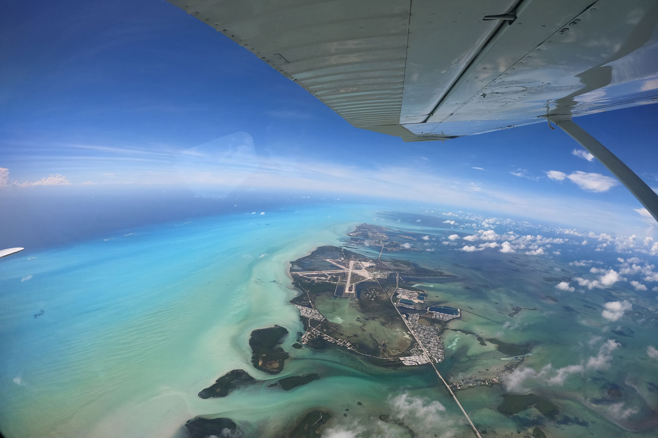 Aerial view from the plane at Skydive Key West